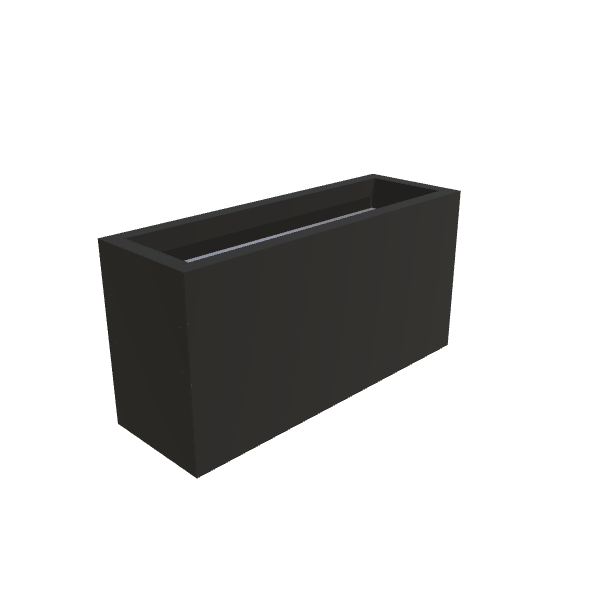 Matte Black Aluminum Rectangular Planter (12"W × 36"L × 18"H) Raised Garden Bed - 1/8" Formed Edge Walls