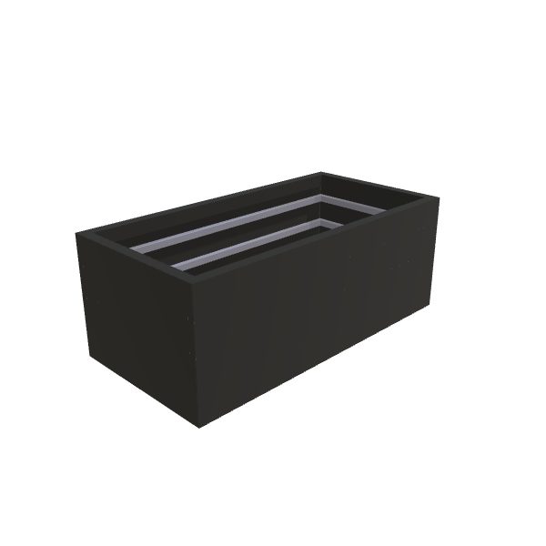 Matte Black Aluminum Rectangular Planter (24"W × 48"L × 18"H) Raised Garden Bed - 1/8" Formed Edge Walls