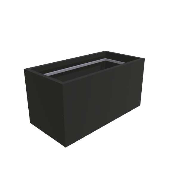 Matte Black Aluminum Rectangular Planter (24"W × 48"L × 24"H) Raised Garden Bed - 1/8" Formed Edge Walls