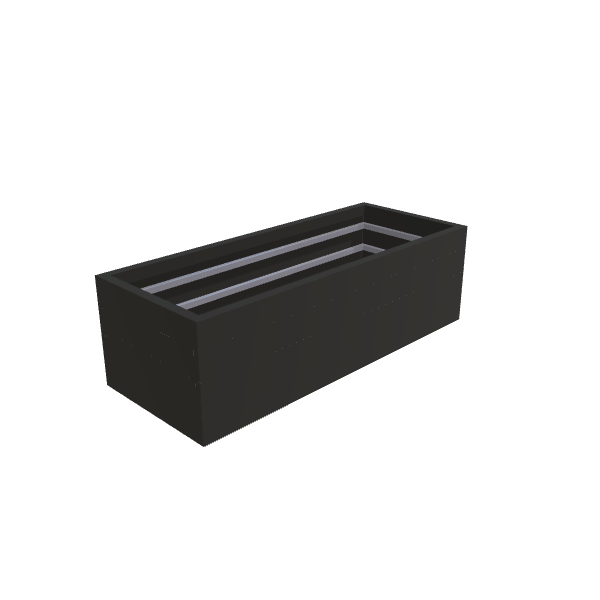 Matte Black Aluminum Rectangular Planter (24"W × 60"L × 18"H) Raised Garden Bed - 1/8" Formed Edge Walls