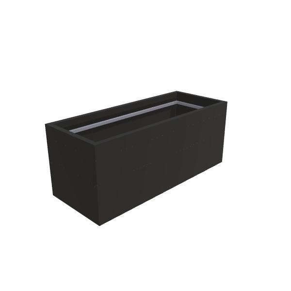 Matte Black Aluminum Rectangular Planter (24"W × 60"L × 24"H) Raised Garden Bed - 1/8" Formed Edge Walls