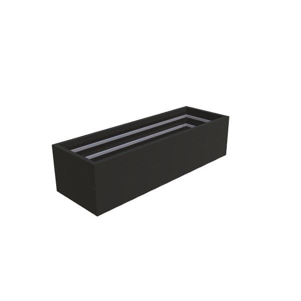 Matte Black Aluminum Rectangular Planter (24"W × 72"L × 18"H) Raised Garden Bed - 1/8" Formed Edge Walls