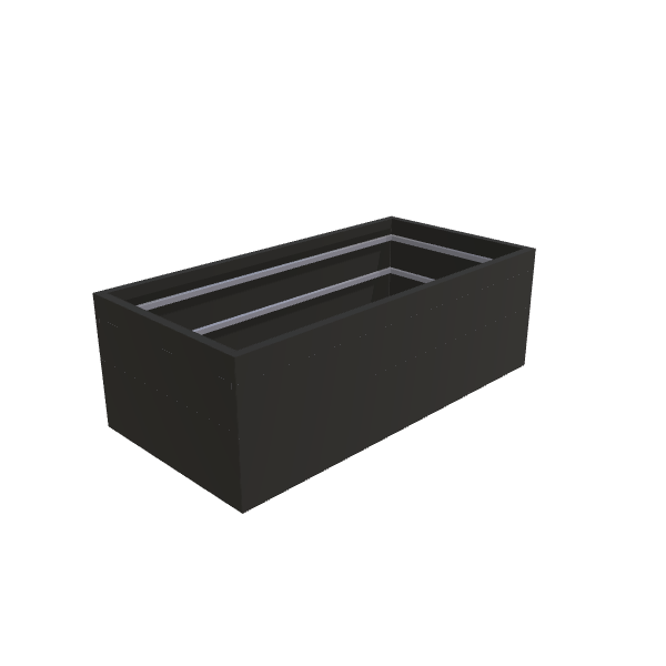 Matte Black Aluminum Rectangular Planter (36"W × 72"L × 24"H) Raised Garden Bed - 1/8" Formed Edge Walls