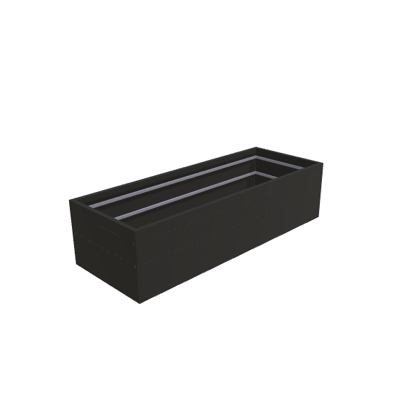 Matte Black Aluminum Rectangular Planter (36"W × 96"L × 24"H) Raised Garden Bed - 1/8" Formed Edge Walls
