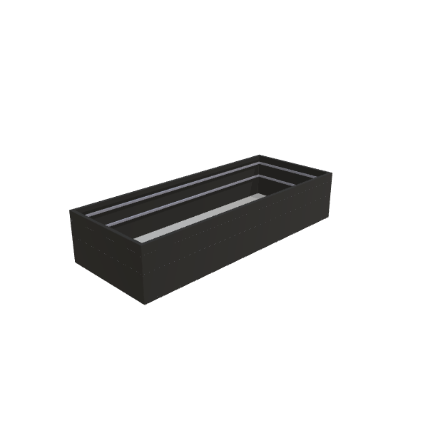Matte Black Aluminum Rectangular Planter (48"W × 120"L × 24"H) Raised Garden Bed - 1/8" Formed Edge Walls