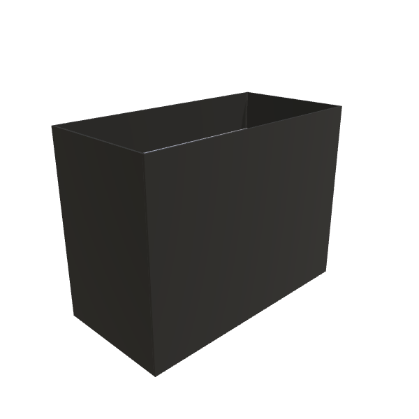Matte Black Aluminum Rectangular Planter (12"W × 24"L × 18"H) Raised Garden Bed - 3/16" Knife Edge Walls