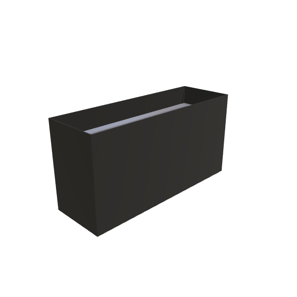 Matte Black Aluminum Rectangular Planter (12"W × 36"L × 18"H) Raised Garden Bed - 3/16" Knife Edge Walls