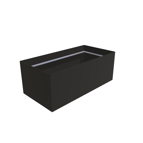 Matte Black Aluminum Rectangular Planter (24"W × 48"L × 18"H) Raised Garden Bed - 3/16" Knife Edge Walls