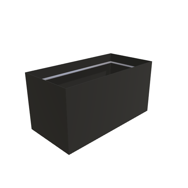 Matte Black Aluminum Rectangular Planter (24"W × 48"L × 24"H) Raised Garden Bed - 3/16" Knife Edge Walls