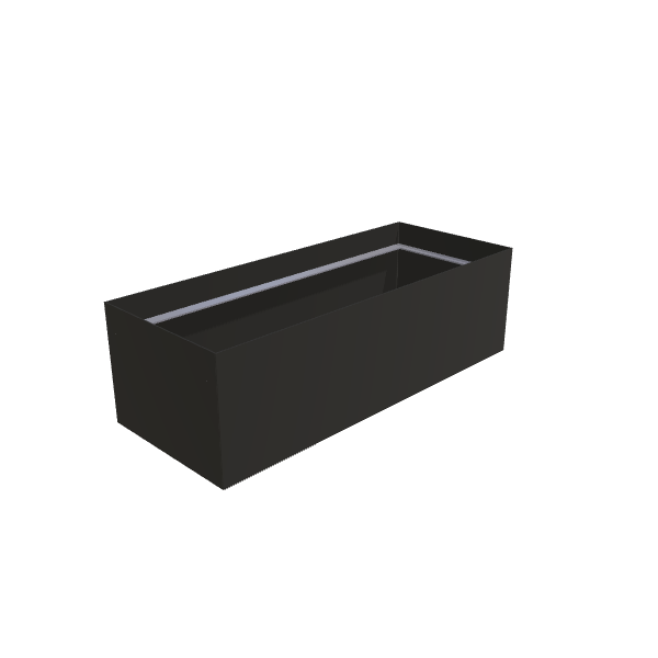 Matte Black Aluminum Rectangular Planter (24"W × 60"L × 18"H) Raised Garden Bed - 3/16" Knife Edge Walls