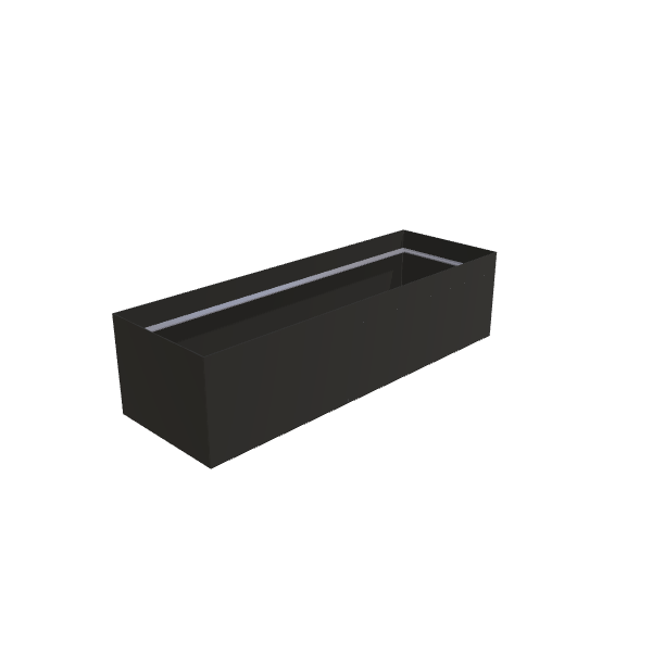 Matte Black Aluminum Rectangular Planter (24"W × 72"L × 18"H) Raised Garden Bed - 3/16" Knife Edge Walls