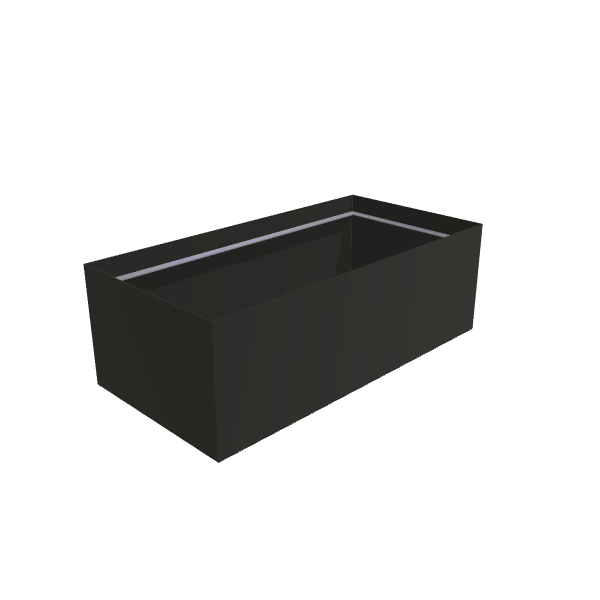 Matte Black Aluminum Rectangular Planter (36"W × 72"L × 24"H) Raised Garden Bed - 3/16" Knife Edge Walls