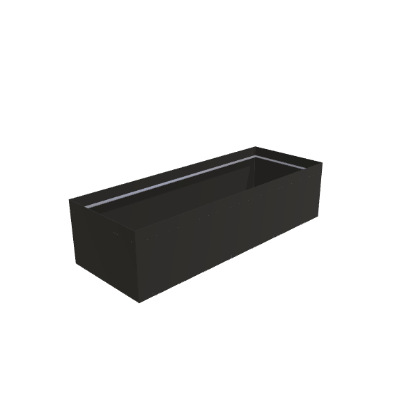 Matte Black Aluminum Rectangular Planter (36"W × 96"L × 24"H) Raised Garden Bed - 3/16" Knife Edge Walls