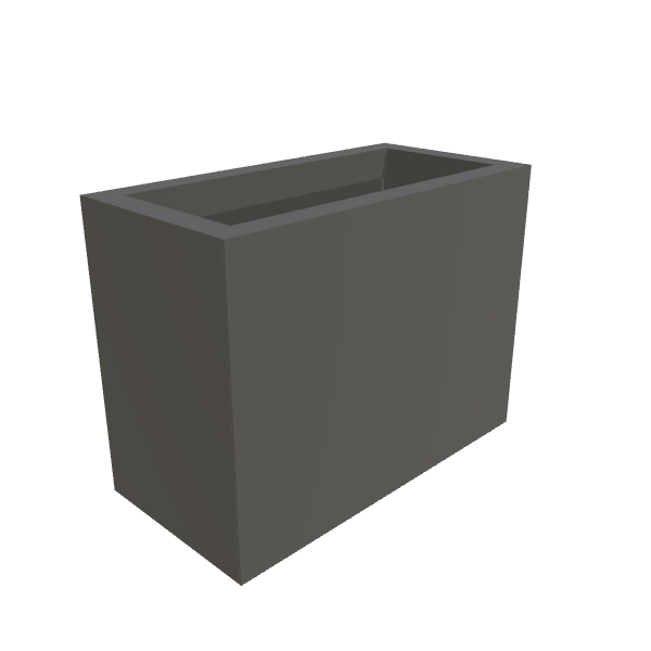 Matte Gray Aluminum Rectangular Planter (12"W × 24"L × 18"H) Raised Garden Bed - 1/8" Formed Edge Walls