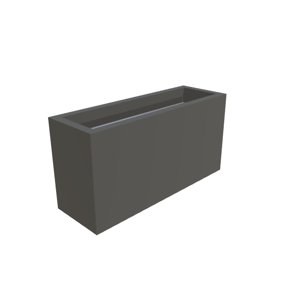 Matte Gray Aluminum Rectangular Planter (12"W × 36"L × 18"H) Raised Garden Bed - 1/8" Formed Edge Walls