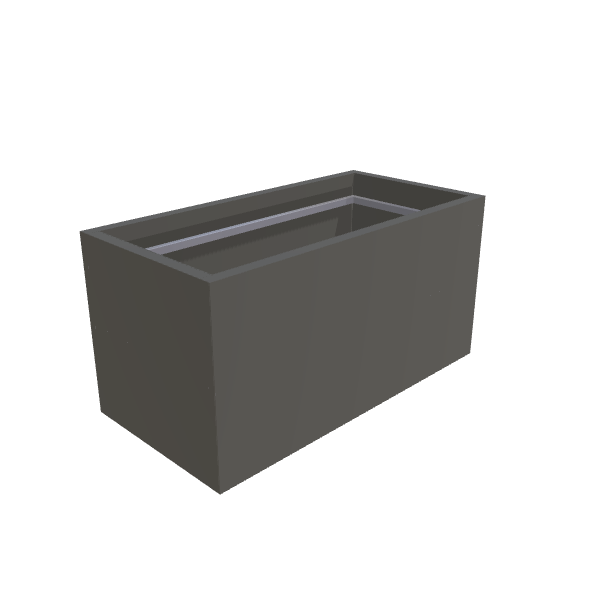 Matte Gray Aluminum Rectangular Planter (24"W × 48"L × 24"H) Raised Garden Bed - 1/8" Formed Edge Walls