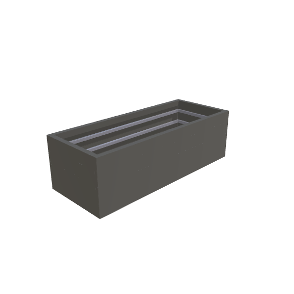 Matte Gray Aluminum Rectangular Planter (24"W × 60"L × 18"H) Raised Garden Bed - 1/8" Formed Edge Walls