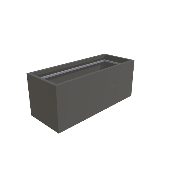 Matte Gray Aluminum Rectangular Planter (24"W × 60"L × 24"H) Raised Garden Bed - 1/8" Formed Edge Walls