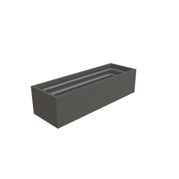 Matte Gray Aluminum Rectangular Planter (24"W × 72"L × 18"H) Raised Garden Bed - 1/8" Formed Edge Walls