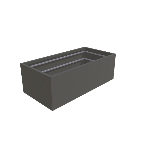 Matte Gray Aluminum Rectangular Planter (36"W × 72"L × 24"H) Raised Garden Bed - 1/8" Formed Edge Walls