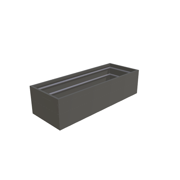 Matte Gray Aluminum Rectangular Planter (36"W × 96"L × 24"H) Raised Garden Bed - 1/8" Formed Edge Walls