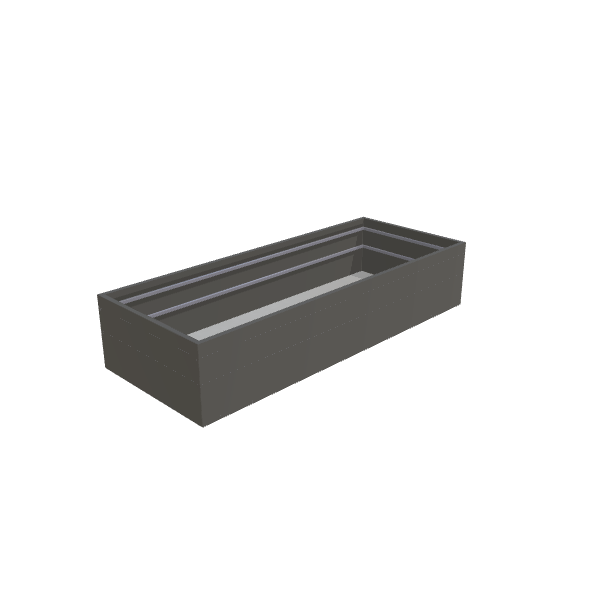 Matte Gray Aluminum Rectangular Planter (48"W × 120"L × 24"H) Raised Garden Bed - 1/8" Formed Edge Walls