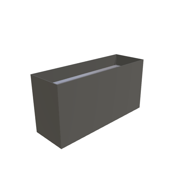 Matte Gray Aluminum Rectangular Planter (12"W × 36"L × 18"H) Raised Garden Bed - 3/16" Knife Edge Walls