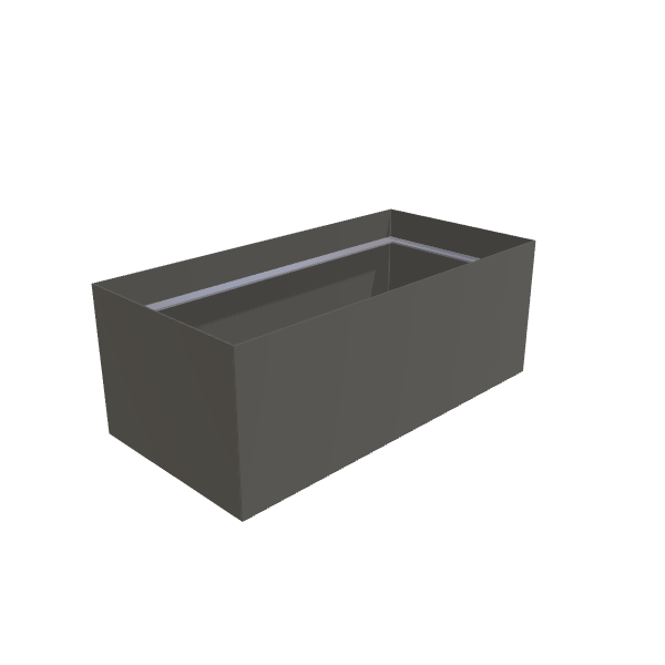 Matte Gray Aluminum Rectangular Planter (24"W × 48"L × 18"H) Raised Garden Bed - 3/16" Knife Edge Walls