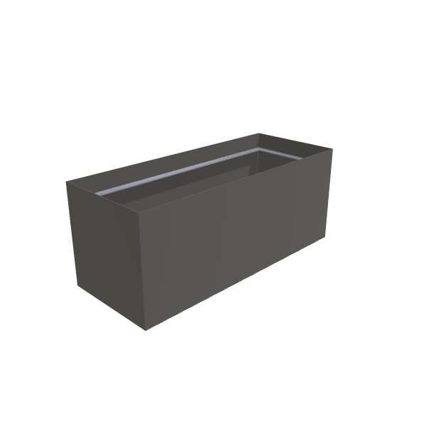 Matte Gray Aluminum Rectangular Planter (24"W × 60"L × 24"H) Raised Garden Bed - 3/16" Knife Edge Walls