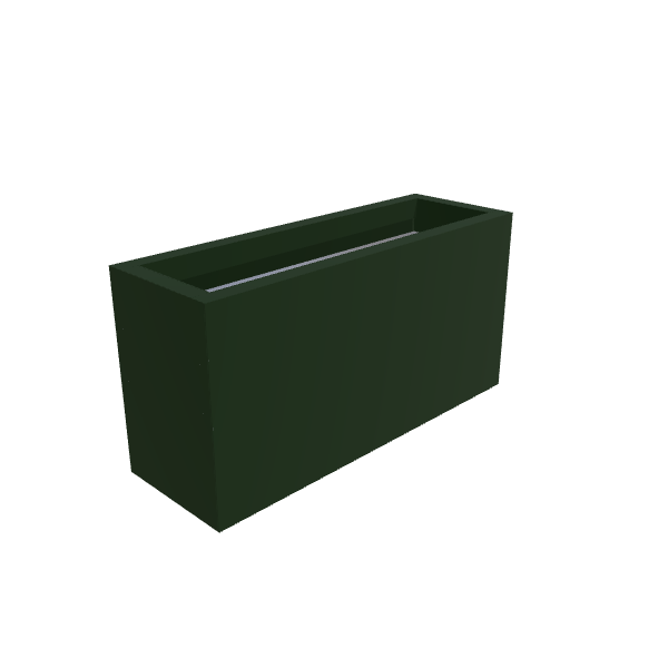 Matte Sage Green Aluminum Rectangular Planter (12"W × 36"L × 18"H) Raised Garden Bed - 1/8" Formed Edge Walls