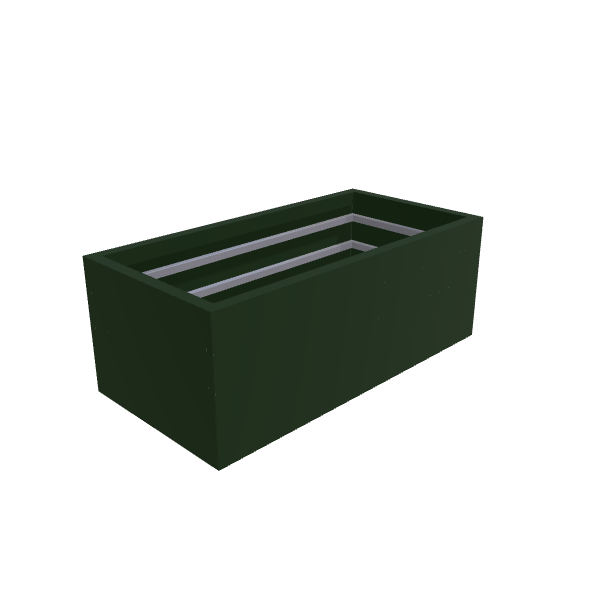 Matte Sage Green Aluminum Rectangular Planter (24"W × 48"L × 18"H) Raised Garden Bed - 1/8" Formed Edge Walls