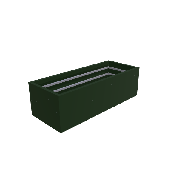 Matte Sage Green Aluminum Rectangular Planter (24"W × 60"L × 18"H) Raised Garden Bed - 1/8" Formed Edge Walls