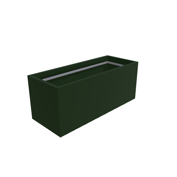 Matte Sage Green Aluminum Rectangular Planter (24"W × 60"L × 24"H) Raised Garden Bed - 1/8" Formed Edge Walls