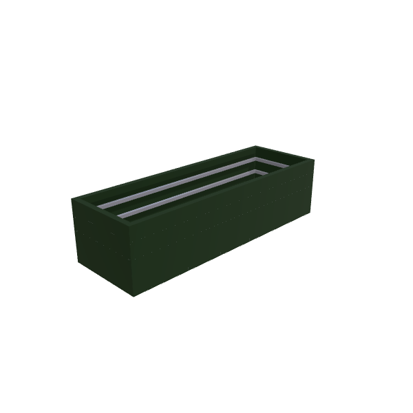 Matte Sage Green Aluminum Rectangular Planter (24"W × 72"L × 18"H) Raised Garden Bed - 1/8" Formed Edge Walls