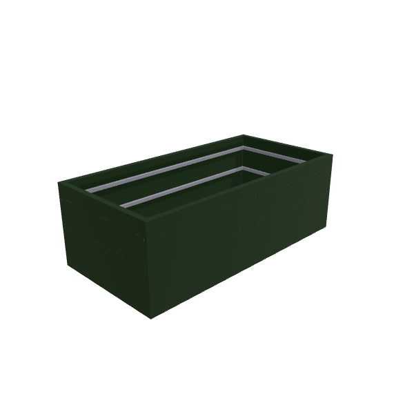 Matte Sage Green Aluminum Rectangular Planter (36"W × 72"L × 24"H) Raised Garden Bed - 1/8" Formed Edge Walls