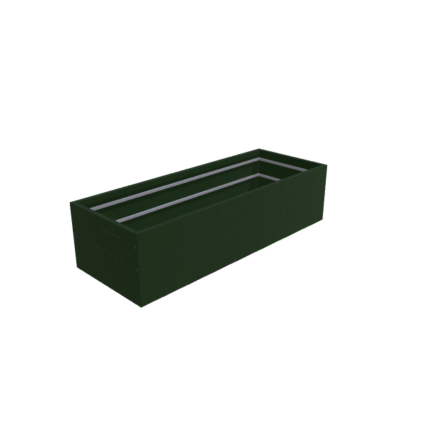 Matte Sage Green Aluminum Rectangular Planter (36"W × 96"L × 24"H) Raised Garden Bed - 1/8" Formed Edge Walls