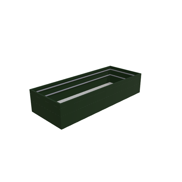 Matte Sage Green Aluminum Rectangular Planter (48"W × 120"L × 24"H) Raised Garden Bed - 1/8" Formed Edge Walls
