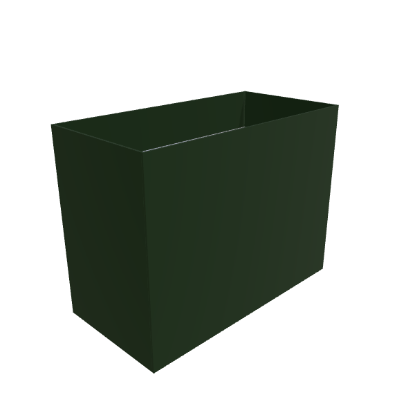 Matte Sage Green Aluminum Rectangular Planter (12"W × 24"L × 18"H) Raised Garden Bed - 3/16" Knife Edge Walls
