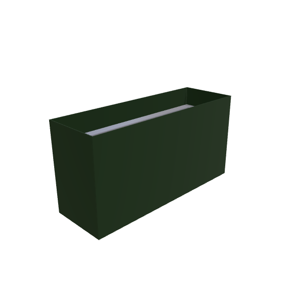 Matte Sage Green Aluminum Rectangular Planter (12"W × 36"L × 18"H) Raised Garden Bed - 3/16" Knife Edge Walls