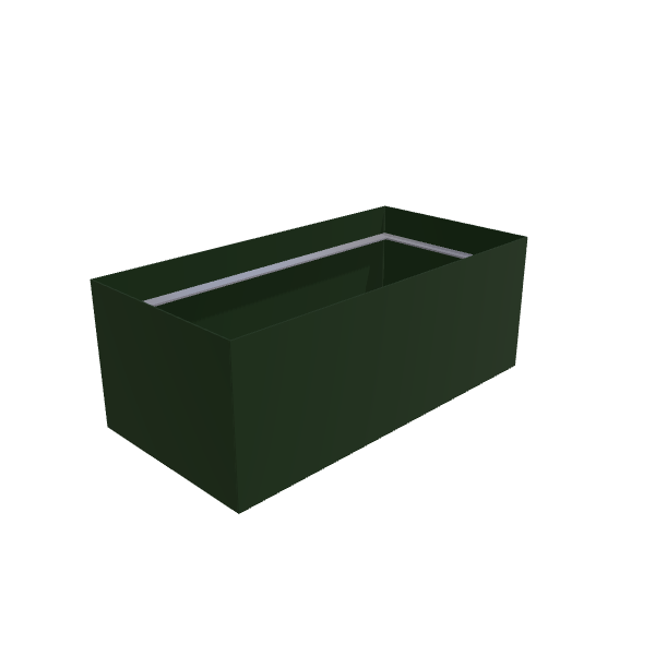 Matte Sage Green Aluminum Rectangular Planter (24"W × 48"L × 18"H) Raised Garden Bed - 3/16" Knife Edge Walls