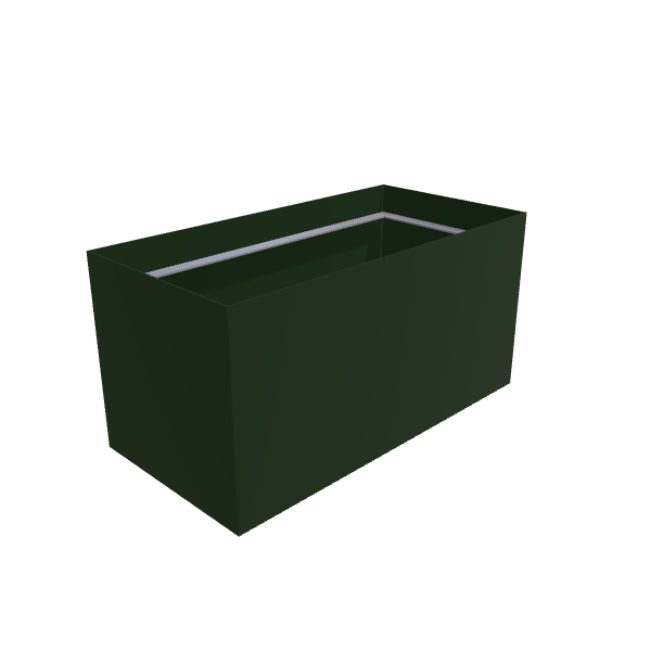 Matte Sage Green Aluminum Rectangular Planter (24"W × 48"L × 24"H) Raised Garden Bed - 3/16" Knife Edge Walls