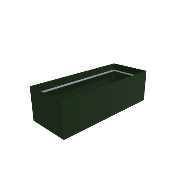 Matte Sage Green Aluminum Rectangular Planter (24"W × 60"L × 18"H) Raised Garden Bed - 3/16" Knife Edge Walls