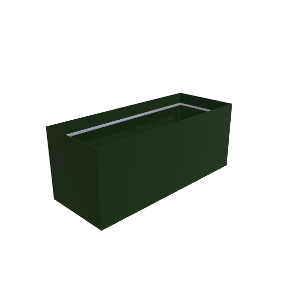 Matte Sage Green Aluminum Rectangular Planter (24"W × 60"L × 24"H) Raised Garden Bed - 3/16" Knife Edge Walls
