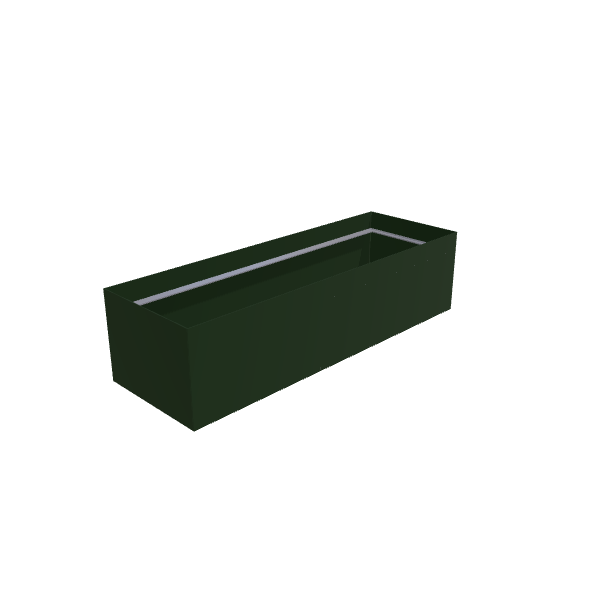 Matte Sage Green Aluminum Rectangular Planter (24"W × 72"L × 18"H) Raised Garden Bed - 3/16" Knife Edge Walls