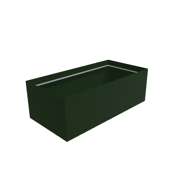 Matte Sage Green Aluminum Rectangular Planter (36"W × 72"L × 24"H) Raised Garden Bed - 3/16" Knife Edge Walls