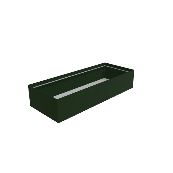 Matte Sage Green Aluminum Rectangular Planter (48"W × 120"L × 24"H) Raised Garden Bed - 3/16" Knife Edge Walls