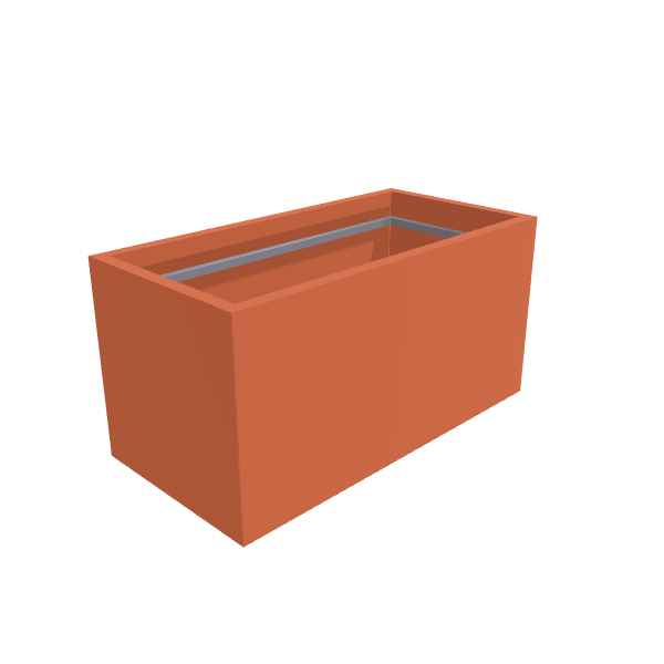 Matte Terracotta Aluminum Rectangular Planter (24"W × 48"L × 24"H) Raised Garden Bed - 1/8" Formed Edge Walls