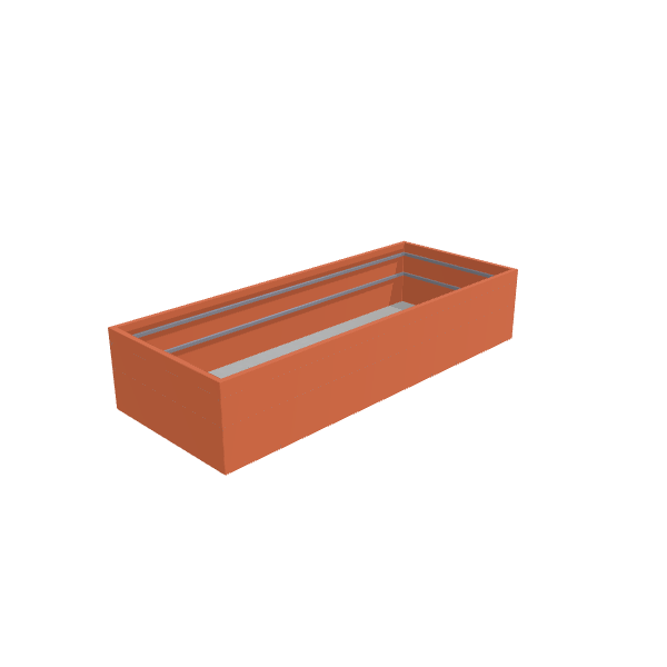 Matte Terracotta Aluminum Rectangular Planter (48"W × 120"L × 24"H) Raised Garden Bed - 1/8" Formed Edge Walls