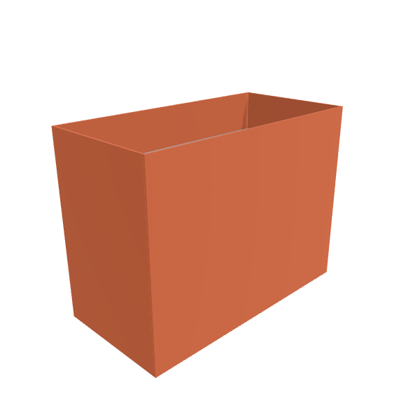 Matte Terracotta Aluminum Rectangular Planter (12"W × 24"L × 18"H) Raised Garden Bed - 3/16" Knife Edge Walls