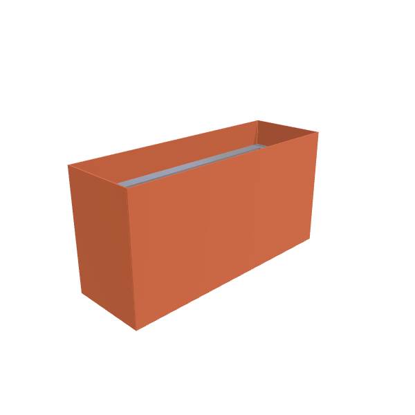 Matte Terracotta Aluminum Rectangular Planter (12"W × 36"L × 18"H) Raised Garden Bed - 3/16" Knife Edge Walls